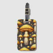 Goldene Champignons Gepäckanhänger (Vorderseite Vertikal)