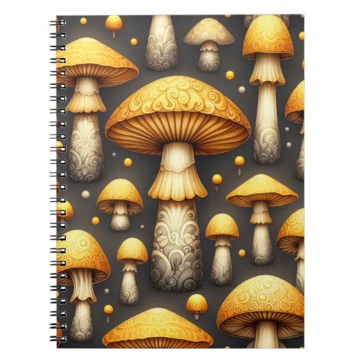 Goldene Champignons Notizblock (Vorderseite)