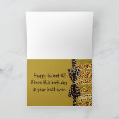 Goldene Cheetah-16. Geburtstagzebra-Streifen Einladung (Innenseite)