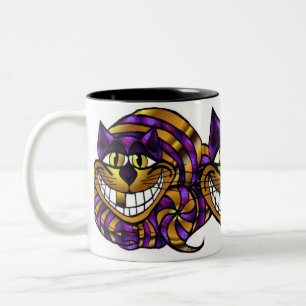 Goldene Cheshire-Katzen-Tasse Zweifarbige Tasse