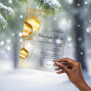 Goldene Christbaumkugeln Firmen-Weihnachtsfeier Acryleinladungen