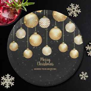 Goldene Christbaumkugeln Weihnachtsbaum Ornamente Pappteller