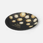 Goldene Christbaumkugeln Weihnachtsbaum Ornamente Pappteller (Schrägansicht)