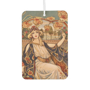 Goldene Chrysanthemen-Muse – Art Nouveau Floral  Autolufterfrischer