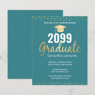 Goldene Confetti-Graduiertenparty Einladung