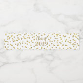 Goldene Confetti-Klasse 2019 Abschluss Wasserflaschenetikett (Einzelnes Label)