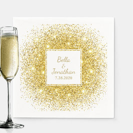 Goldene Confetti Romantische Hochzeit Serviette