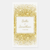 Goldene Confetti Romantische Hochzeit Serviette (Vorderseite)