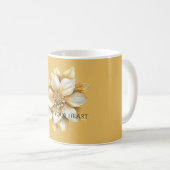 Goldene Creme-Blume Kaffeetasse (VorderseiteRechts)