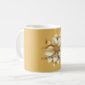 Goldene Creme-Blume Kaffeetasse (Vorderseite Links)