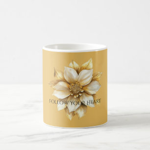 Goldene Creme-Blume Kaffeetasse