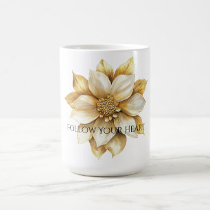 Goldene Creme Blume Kaffeetasse