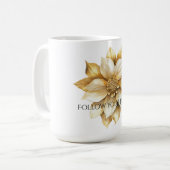 Goldene Creme Blume Kaffeetasse (Vorderseite Links)