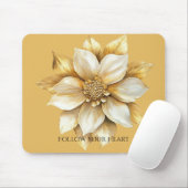 Goldene Creme-Blume Mousepad (Mit Mouse)