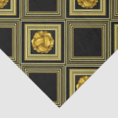 Goldene Creme Schwarz Geometrische Decoupage Seidenpapier (Detail)