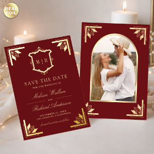Goldene Cresta-Marone-Rote Hochzeit - Termin vorme Folieneinladung