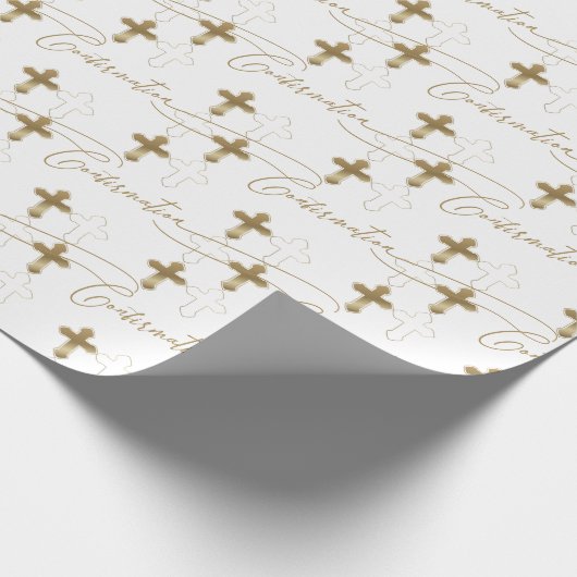 Goldene Cross-Script-Bestätigung Geschenkpapier (Ecke)