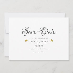 Goldene Cupids Elegant Schrift Save The Date