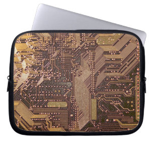 Goldene Cyber-Schaltplatine Tech-Kunst Elektronik Laptopschutzhülle