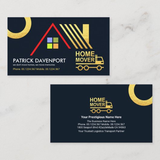 Goldene Dachziegel mit Zuhause-beweglichem LKW Visitenkarte (Vorne/Hinten)