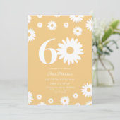 Goldene Daisy 60. Geburtstagsfeier Einladung (Stehend Vorderseite)