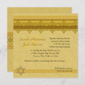Goldene Damaskus-Braut Einladung (Vorne/Hinten)