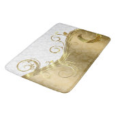 Goldene Damaskus und wirbelnde und weiße Damaskus Badematte (Schrägansicht)