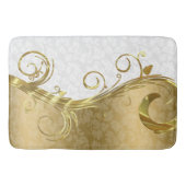 Goldene Damaskus und wirbelnde und weiße Damaskus Badematte (Vorderseite)