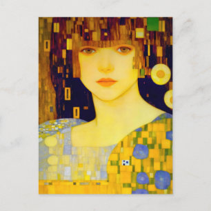 Goldene Dame des Jugendstils Postkarte
