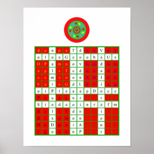 Goldene Dämmerung Enochian Feuer-Tablette/Wachturm Poster