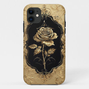 Goldene Dekoration der Rose Case-Mate iPhone Hülle