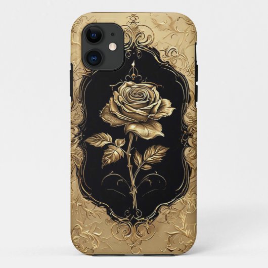 Goldene Dekoration der Rose Case-Mate iPhone Hülle (Rückseite)