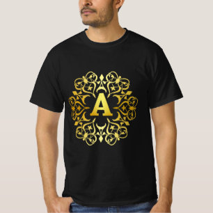 Goldene Dekoration mit Buchstaben A innen T-Shirt