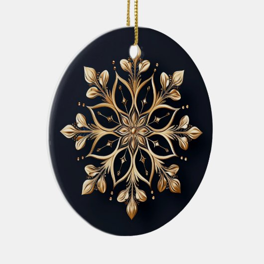 Goldene dekorative Blume Keramik Ornament (Rechts)