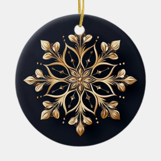 Goldene dekorative Blume Keramik Ornament (Vorne)