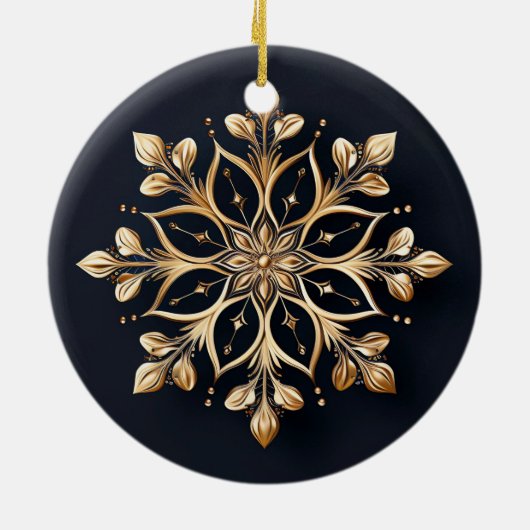 Goldene dekorative Blume Keramik Ornament (Hinten)