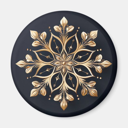 Goldene Dekorative Blumen-Feiertagsmagnet Magnet (Vorne)