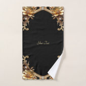 Goldene Dekorative Blumen Handtuch Set (Handtuch)