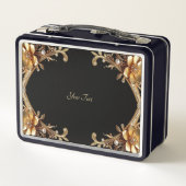 Goldene Dekorative Blumen Lunchbox (Rückseite)