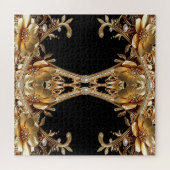 Goldene Dekorative Blumen Puzzle (Horizontal)