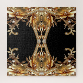 Goldene Dekorative Blumen Puzzle