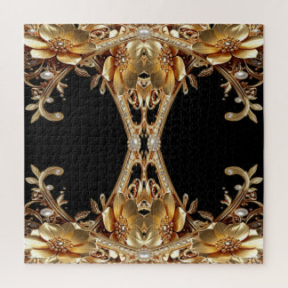 Goldene Dekorative Blumen Puzzle