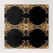 Goldene Dekorative Blumen Puzzle (Horizontal)