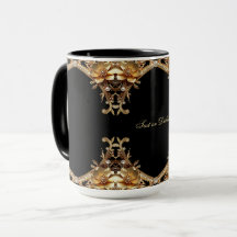 Goldene Dekorative Blumen Tasse