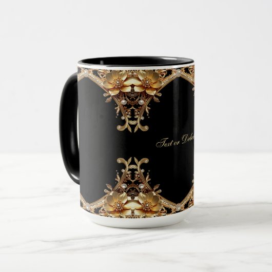 Goldene Dekorative Blumen Tasse (Vorderseite Links)