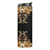 Goldene Dekorative Blumen Thermosbecher (Nach links gedreht)