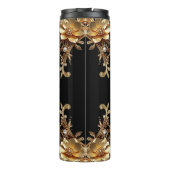 Goldene Dekorative Blumen Thermosbecher (Rückseite)