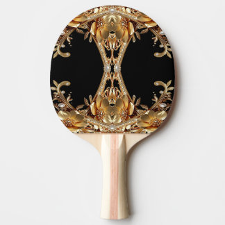 Goldene Dekorative Blumen Tischtennisschläger Tischtennis Schläger