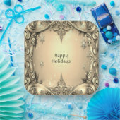 Goldene Dekorative Feiertags-Papierplatte Pappteller (Party)