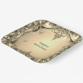 Goldene Dekorative Feiertags-Papierplatte Pappteller (Gewinkelt)